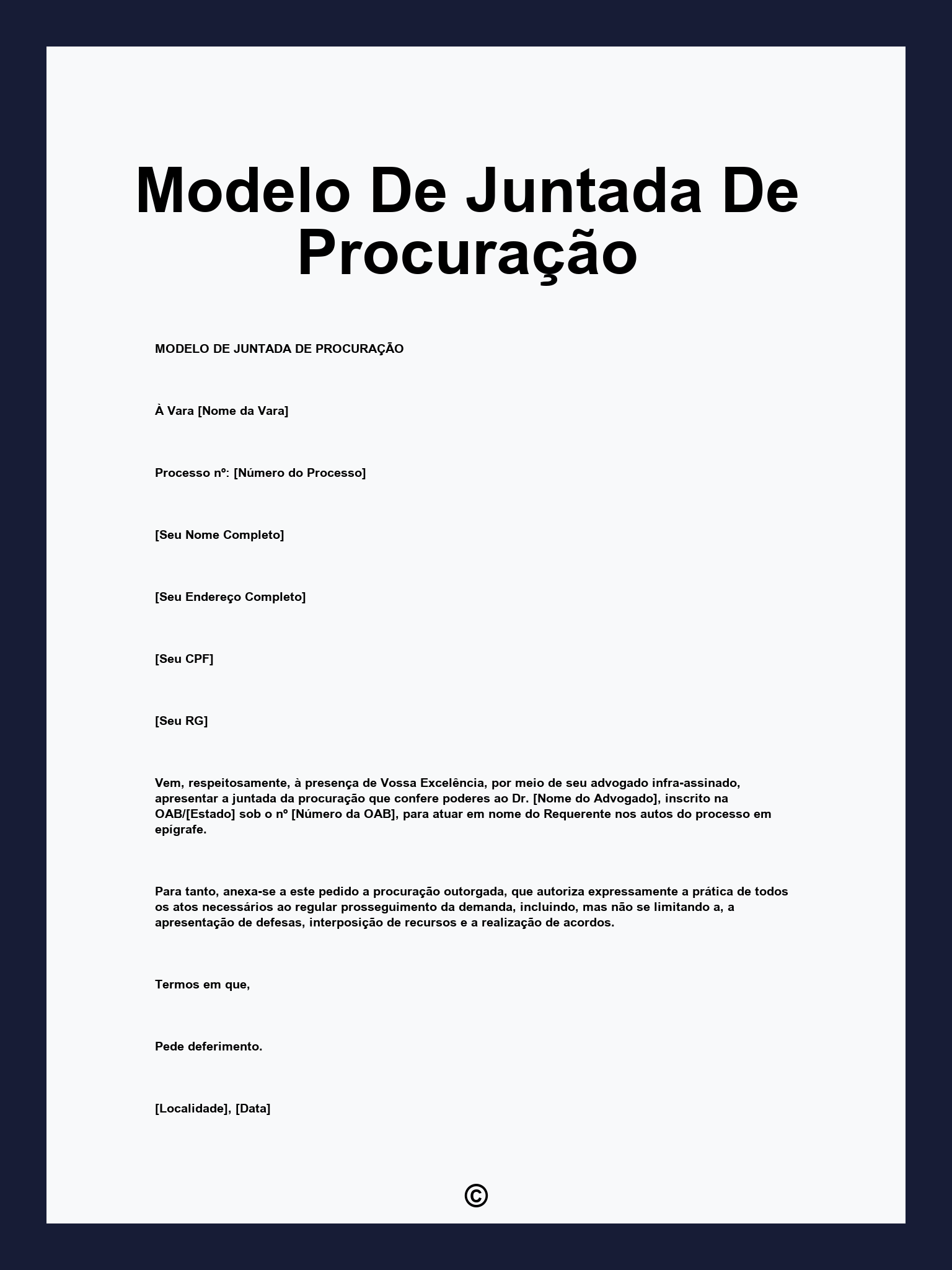 Modelo De Juntada De Procuração