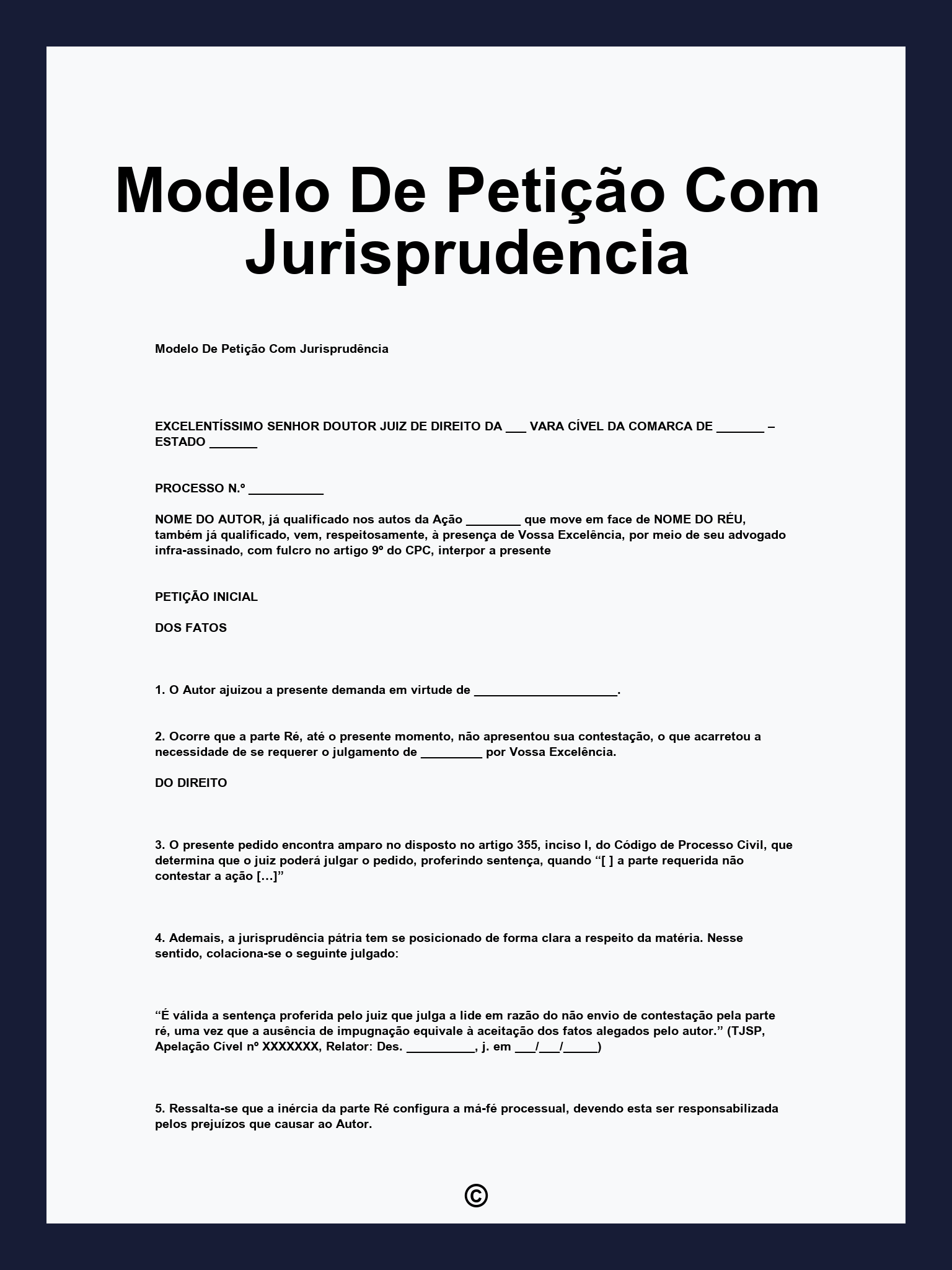 Modelo De Petição Com Jurisprudencia