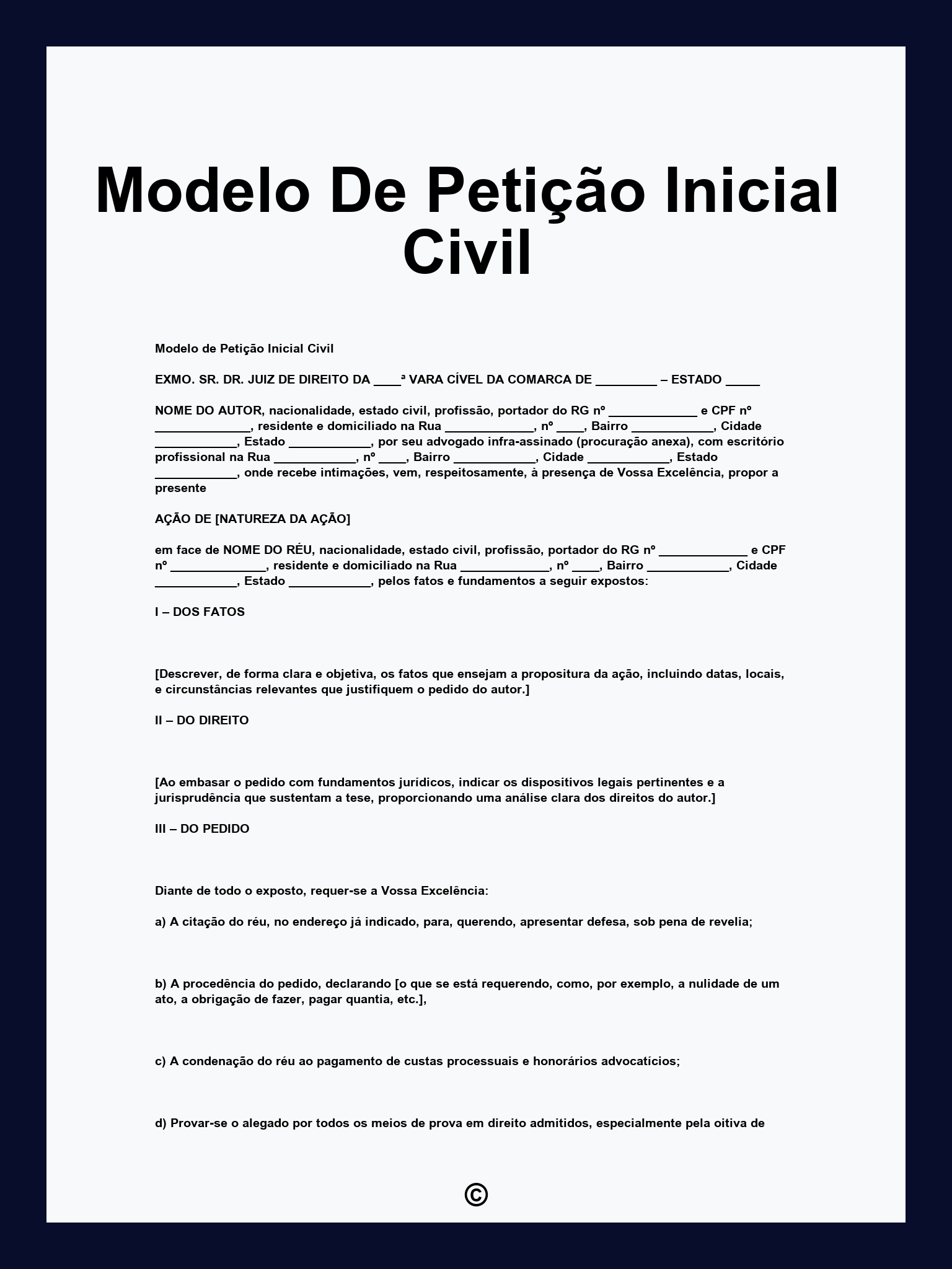 Modelo De Petição Inicial Civil