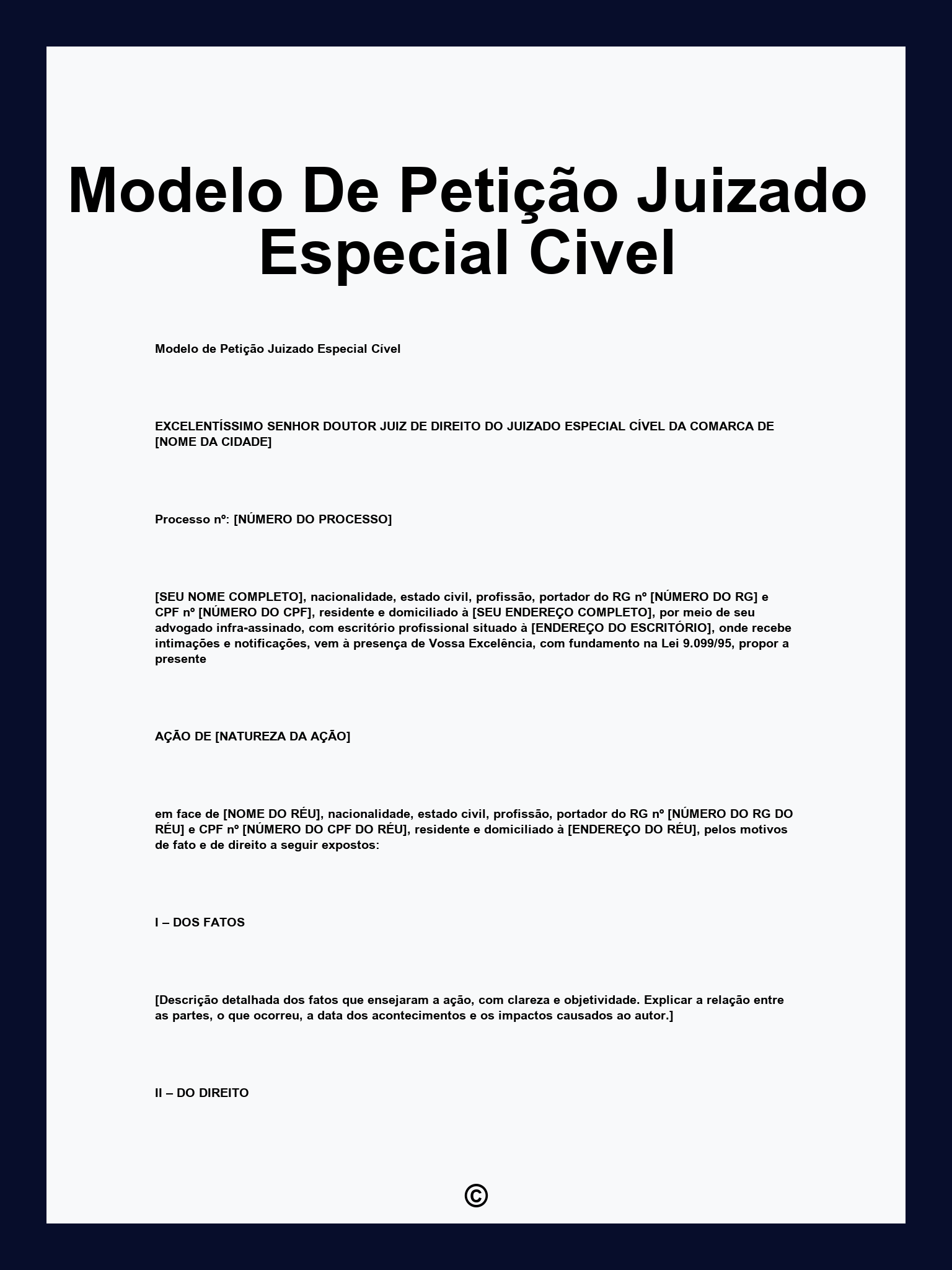 Modelo De Petição Juizado Especial Civel