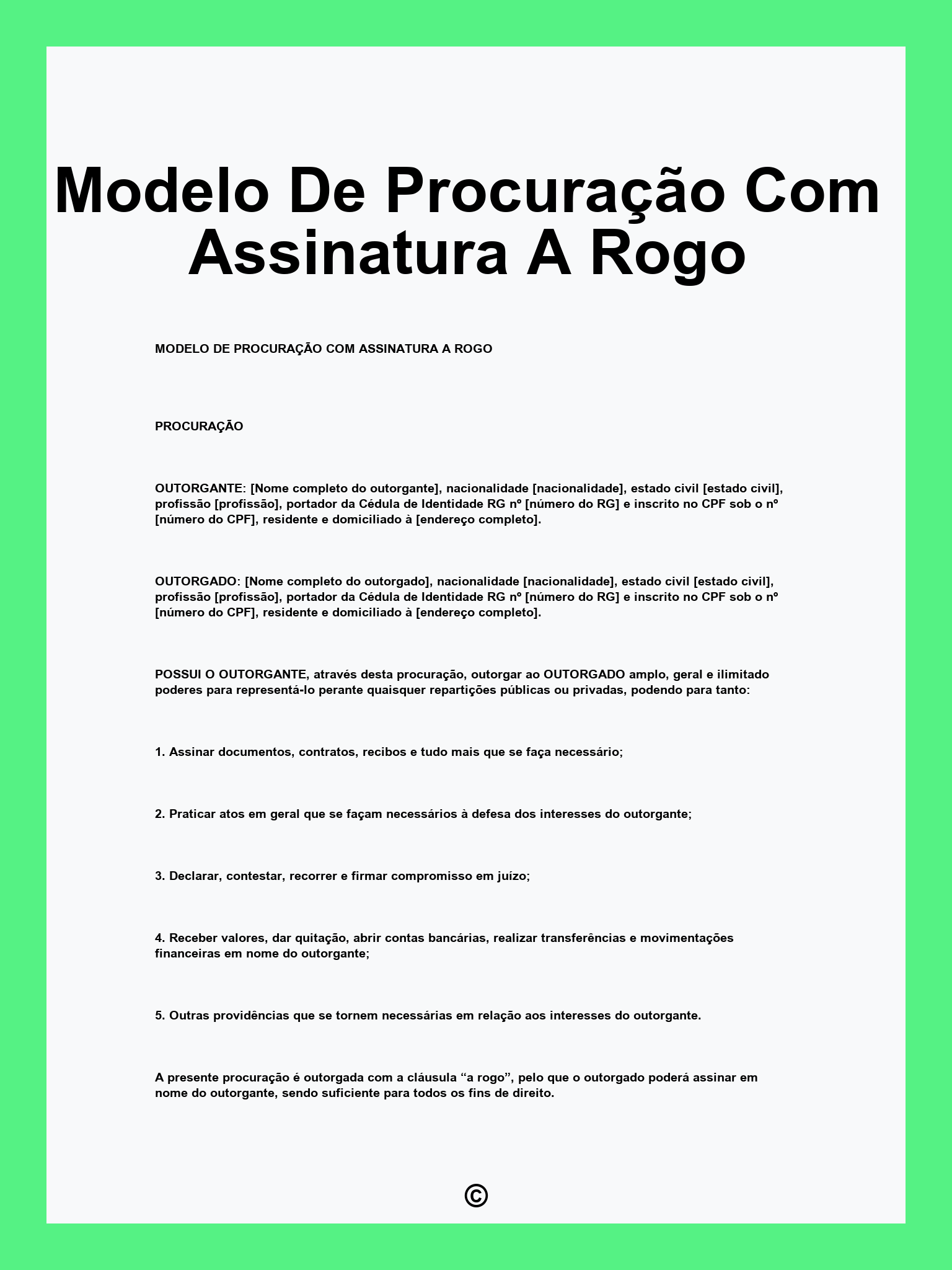 Modelo De Procuração Com Assinatura A Rogo