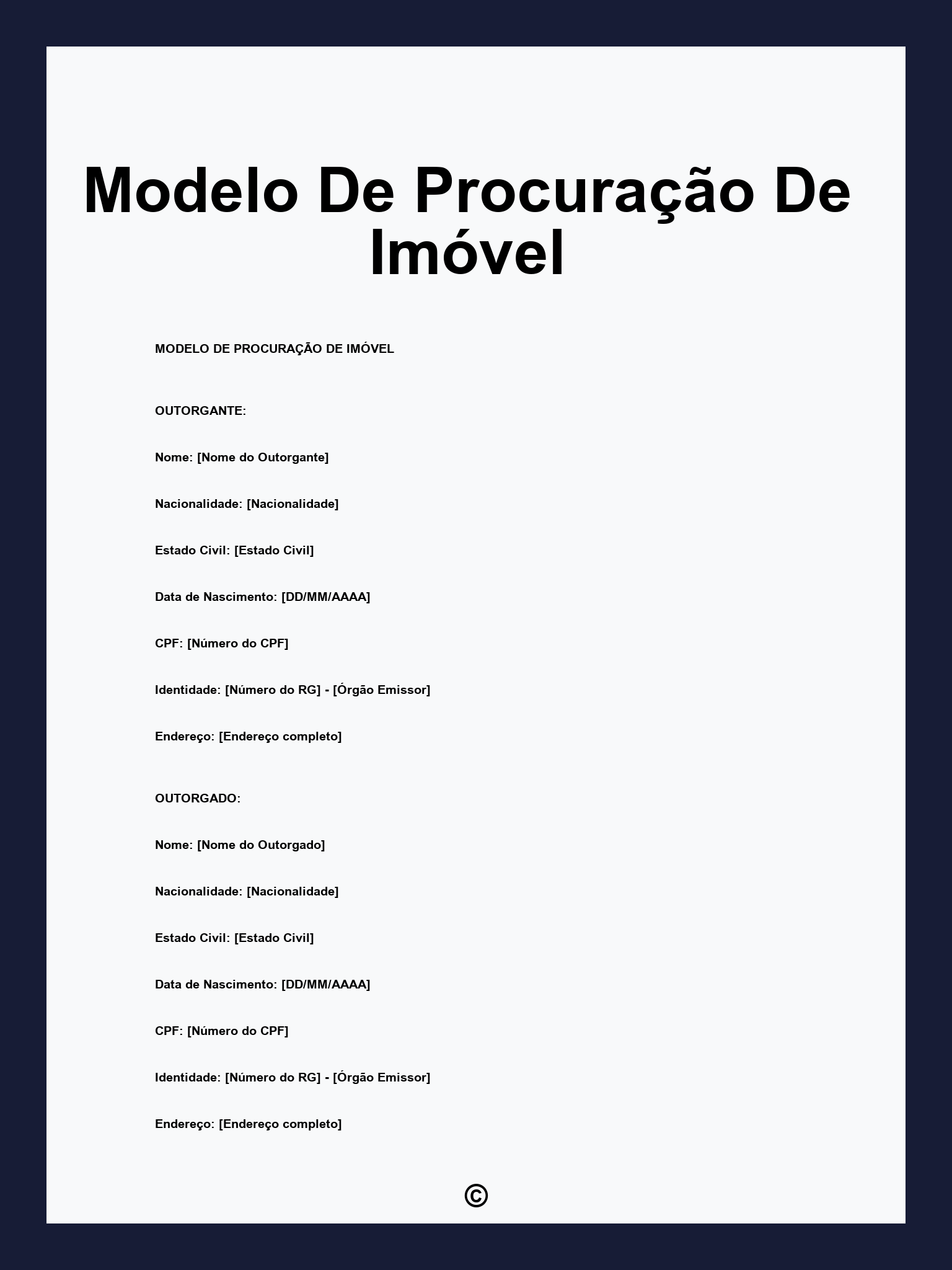 Modelo De Procuração De Imóvel