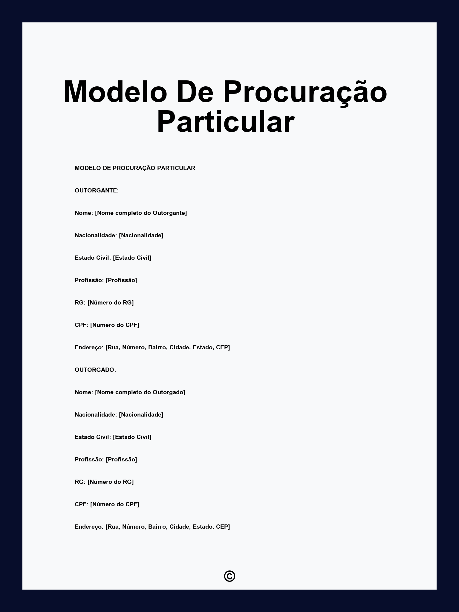 Modelo De Procuração Particular