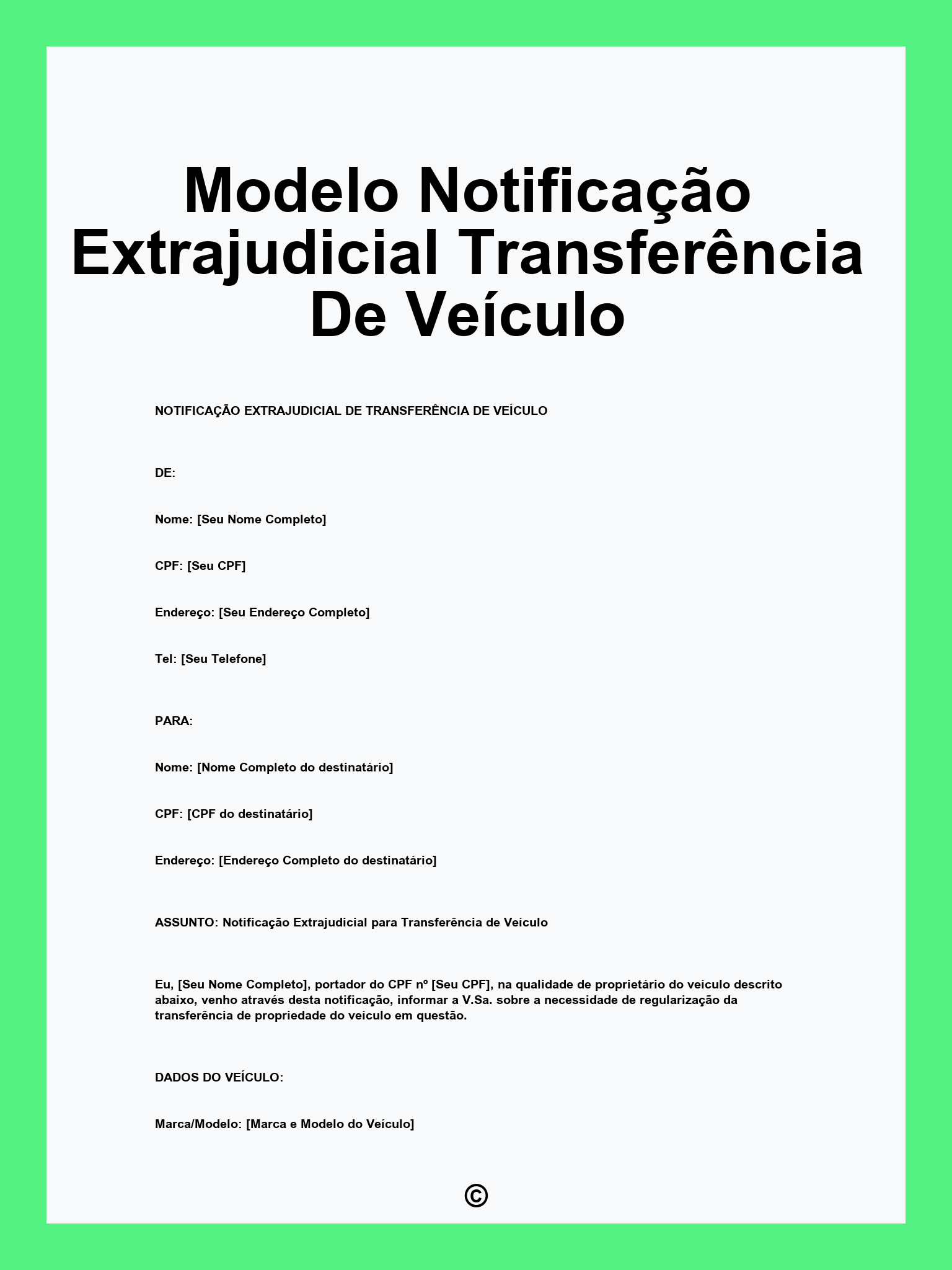 Modelo Notificação Extrajudicial Transferência De Veículo