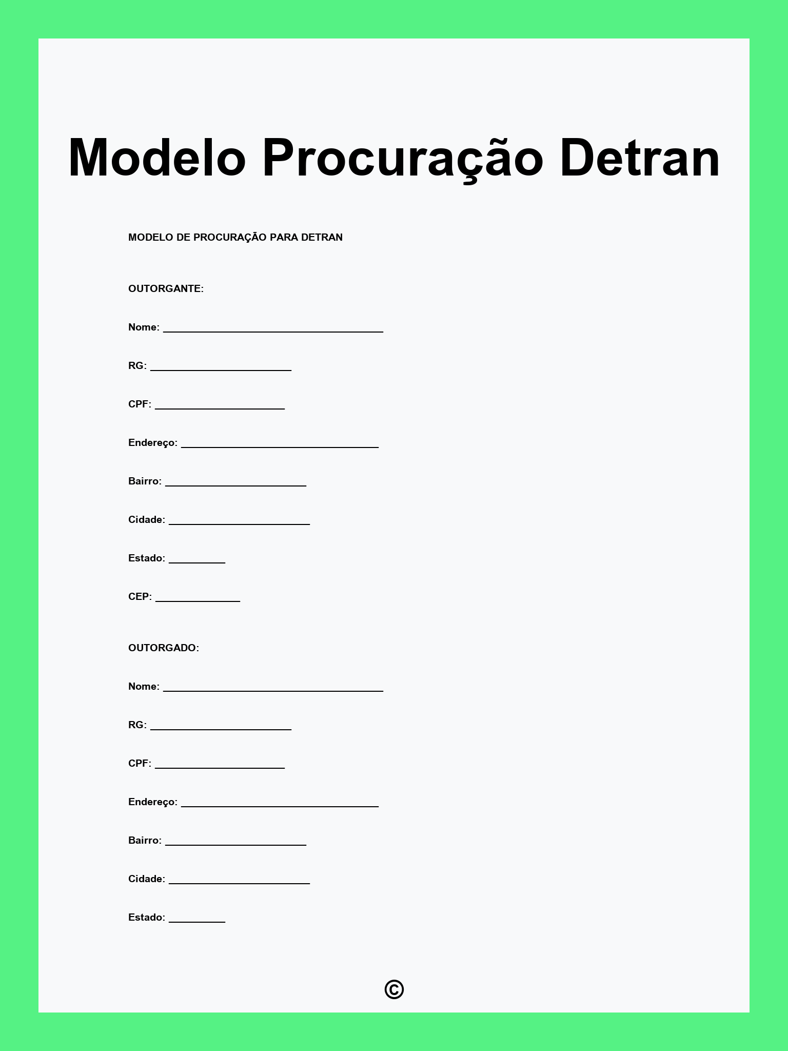 Modelo Procuração Detran