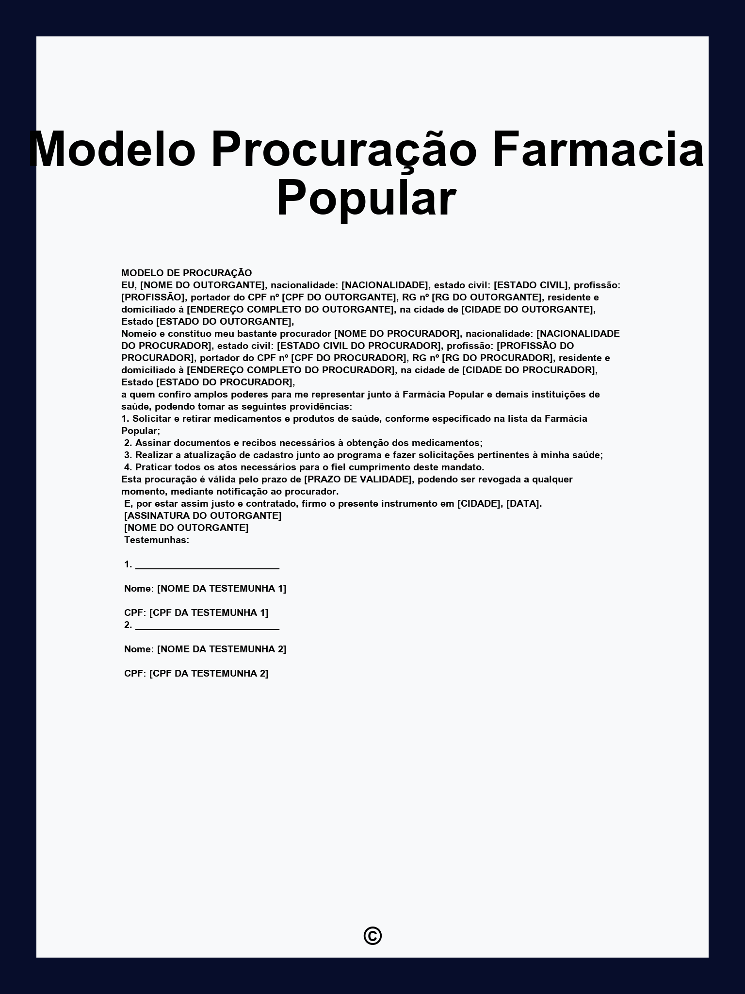Modelo Procuração Farmacia Popular