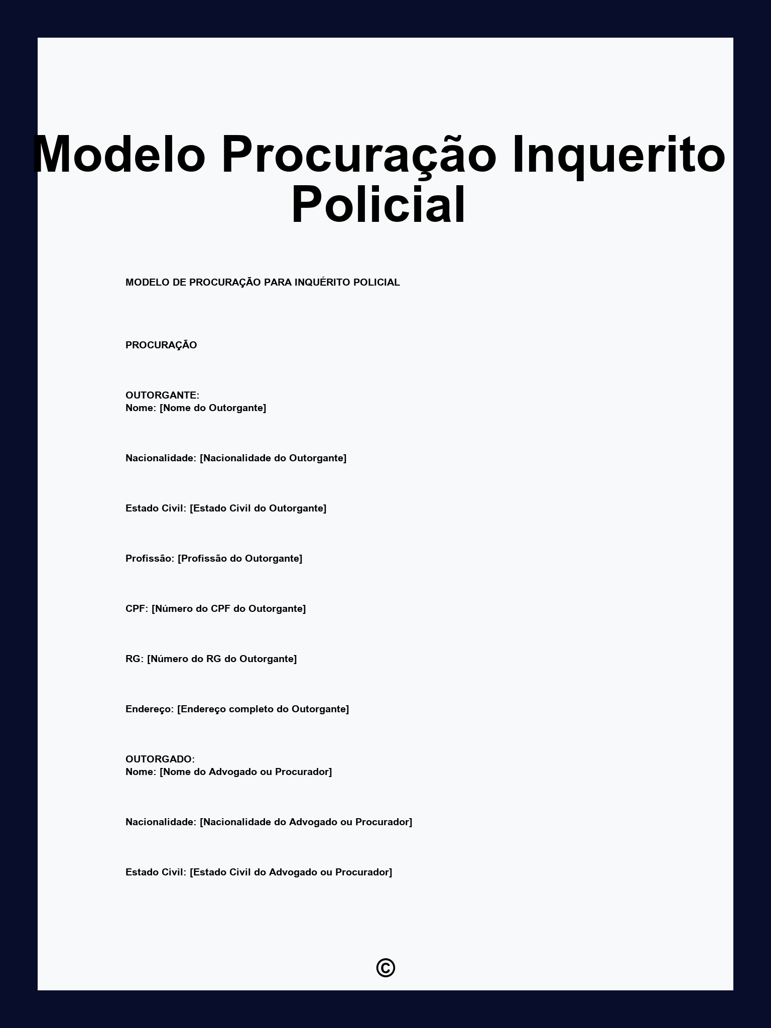 Modelo Procuração Inquerito Policial