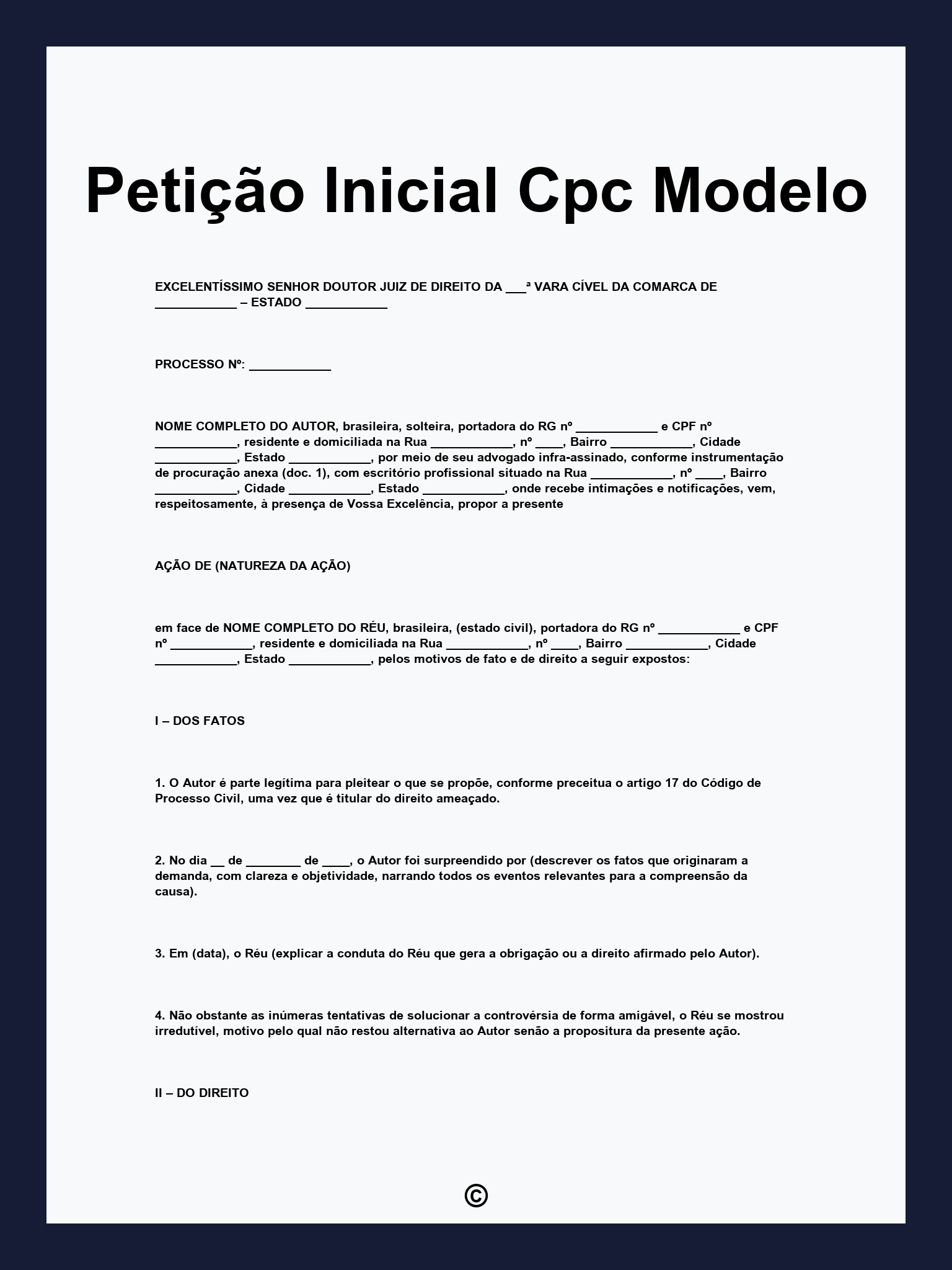 Petição Inicial Cpc Modelo